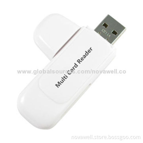 USB2.0 Multiple Card Reader, Supports SD/SDHC/MICROSD/MS/MS PRO, Plug & Play